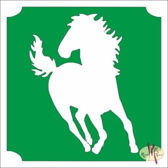 5x5 cm-es Csillám tetoválás sablon - Ló 381