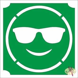 5x5 cm-es Csillámtetoválás sablon - Emoji, smiley  419