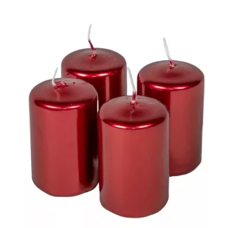 Adventi gyertya metál bordó 4db/cs 40x60 mm