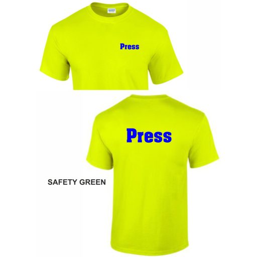 Press, Sajtó, Fotó, Photo Póló Safety Green