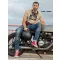 Kereknyakú póló, Motocross mintás, fekete, motoros póló, egyedi nyomtatás,