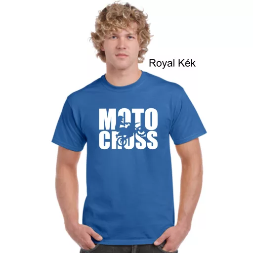 Kereknyakú póló, Motocross mintás, fekete, motoros póló, egyedi nyomtatás,