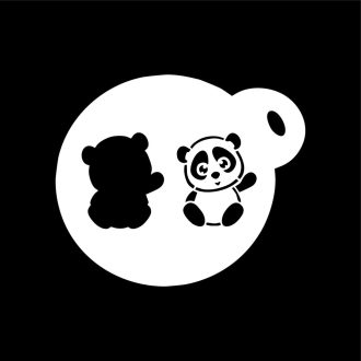 Arcfestés sablon, stencil - Panda maci