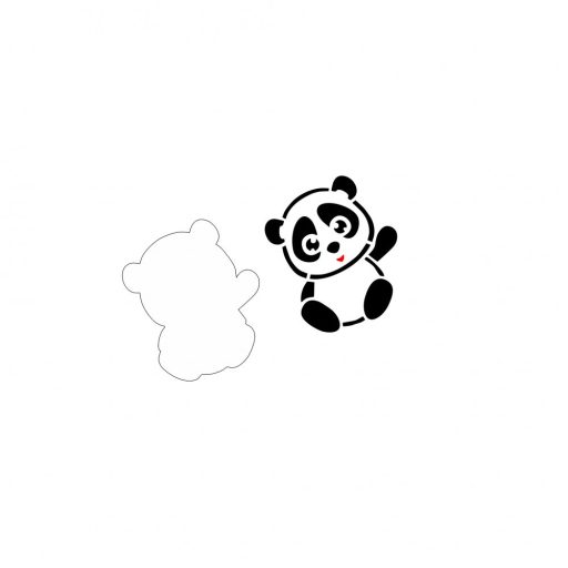 Arcfestés sablon, stencil - Panda maci