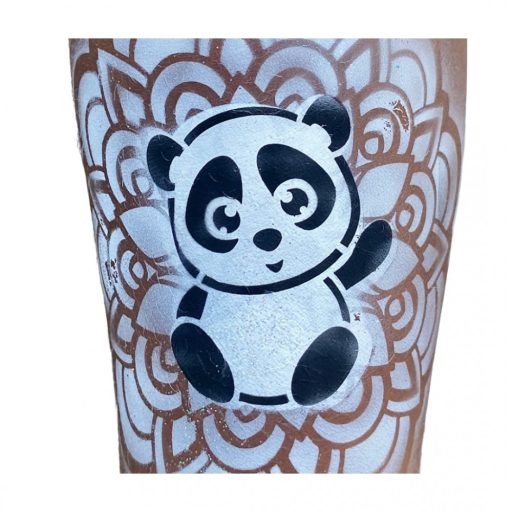 Arcfestés sablon, stencil - Panda maci