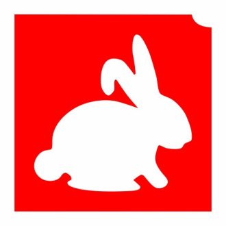 4x4cm Csillámtetoválás sablon 06 nyúl, nyuszi 