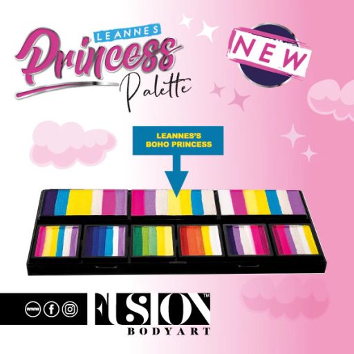 Fusion csíkos arcfesték paletta – Leanne's Princess - szirompaletta