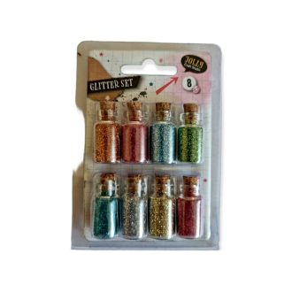 Csillámpor készlet mini üvegekben - 8db/készlet