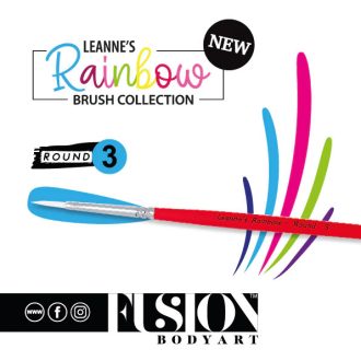 Leanne's Rainbow kerek arcfestőecset 3-as