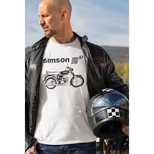 Simson S51 motoros póló – Egyedi retro stílus a legendás motor szerelmeseinek