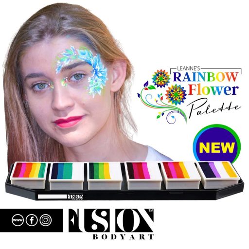 Fusion csíkos arcfesték paletta – Leanne's Rainbow Flower