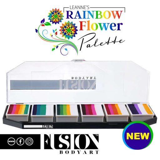 Fusion csíkos arcfesték paletta – Leanne's Rainbow Flower