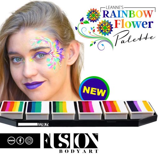 Fusion csíkos arcfesték paletta – Leanne's Rainbow Flower