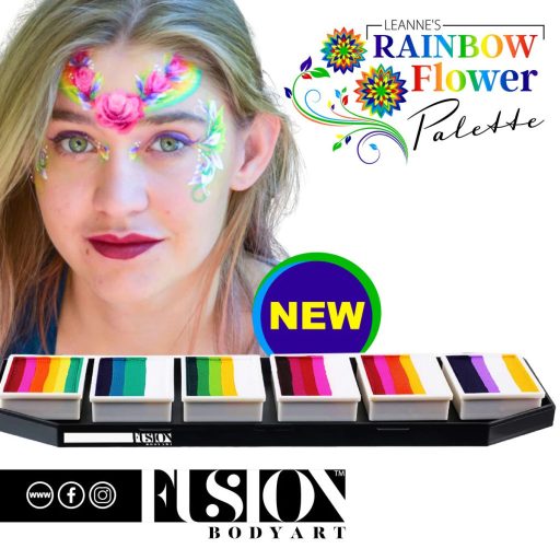 Fusion csíkos arcfesték paletta – Leanne's Rainbow Flower