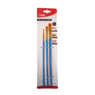 Arcfestés ecset szett 3 db-os - 2 lapos 1 kerek kék