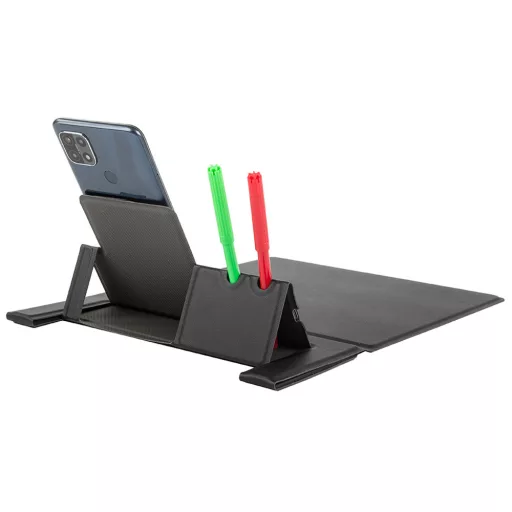 Vezeték nélküli töltős egérpad, Qi indukciós telefon töltő, asztali rendező, tolltartó, minimalista design, irodai kiegészítő, home office
