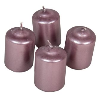 Adventi gyertya metál halvány lila 4db/cs 40x60 mm