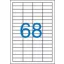 Nyomtatható öntapadó etikett A/4-68db/ív