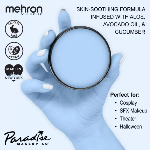 Mehron Paradise Makeup AQ Pastel Blue (40 g) – Pasztellkék arcfesték, vízbázisú testfesték