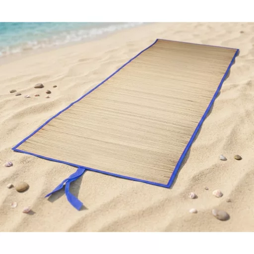 Szalma strandszőnyeg 60x170 cm feltekerhető strand matrac napozáshoz