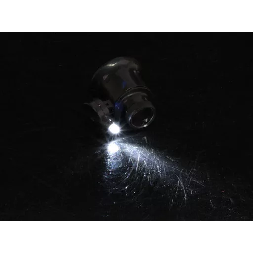 Zseb ékszerész nagyító 20x LED világítással