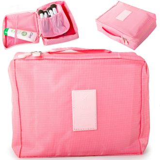 Utazó kozmetikai táska, "kocka" Pink