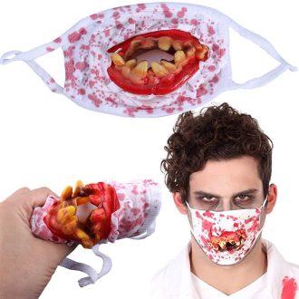 Halloween maszk véres fogakkal