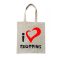Vászon bevásárló szatyor, I Love Shopping