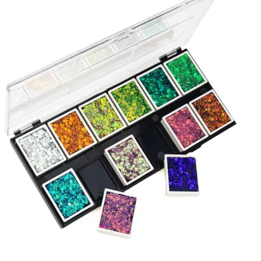 KiviArt 12 színű csillámkrém paletta glitter cream készlet