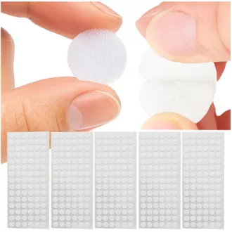 Öntapadós Fehér tépőzár korong szett 18mm, 500 db/cs