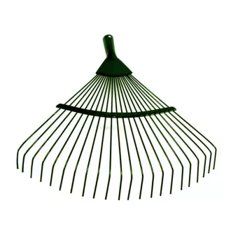 Zöld fém kerti lombgereblye 36 cm széles, legyező alakú fejjel
