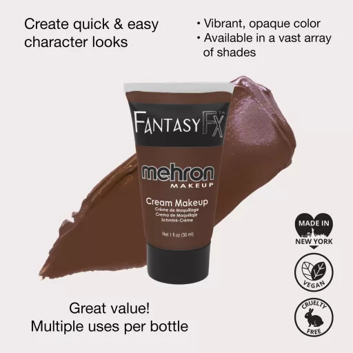 Mehron Fantasy FX Wolfman Dark Brown (30ml) – Sötétbarna krémfesték, farkasember smink alap