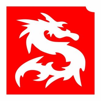 4x4cm Csillámtetoválás sablon 08 Sárkány 