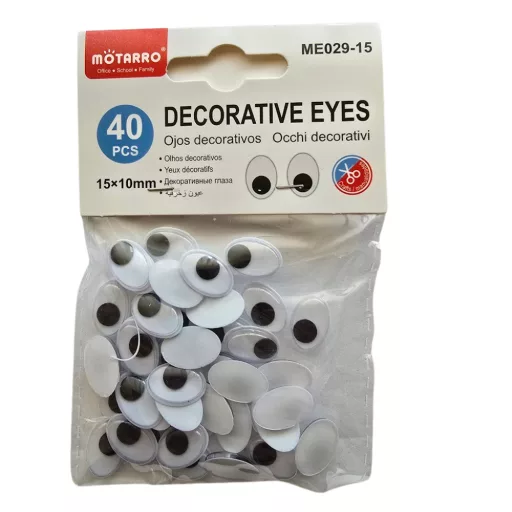 Öntapadó ovál mozgószem 40db 15x10mm
