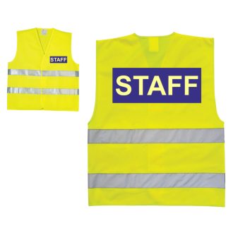 Láthatósági mellény staff felirattal
