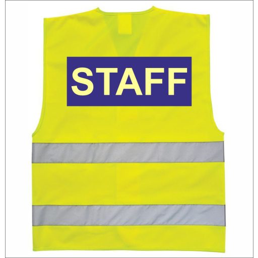 Láthatósági mellény staff felirattal