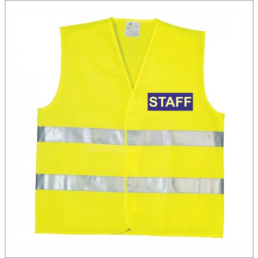 Láthatósági mellény staff felirattal