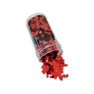 Flitter hatszög - piros