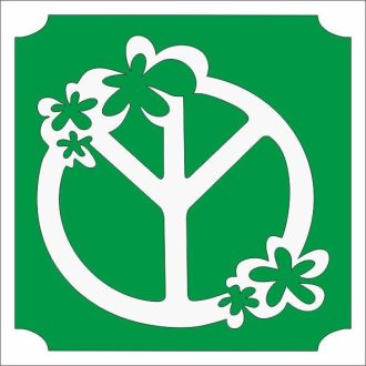 Csillámtetoválás sablon - Béke jel virágokkal 498