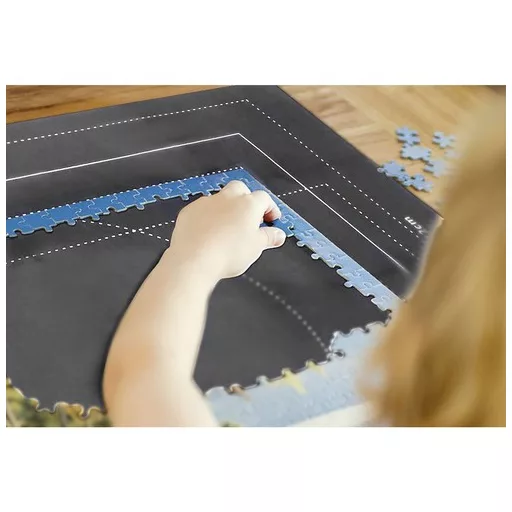 Malatec puzzle szőnyeg tároló alátét 1500 darabos kirakósokhoz, felfújható hengerrel és rögzítő pántokkal