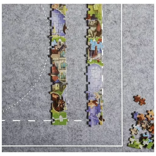Malatec puzzle szőnyeg tároló alátét 1500 darabos kirakósokhoz, felfújható hengerrel és rögzítő pántokkal