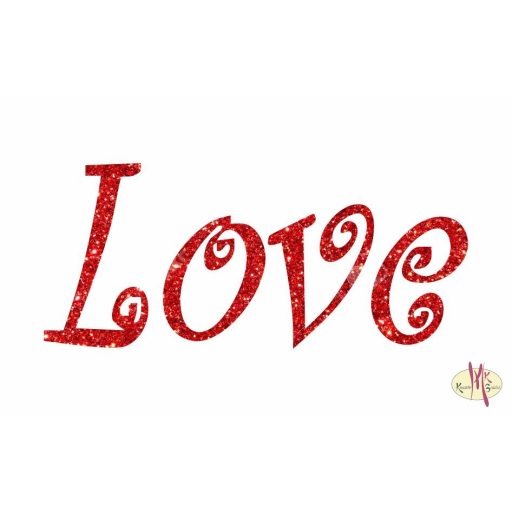 8x5 cm-es Csillámtetoválás sablon - Love 4