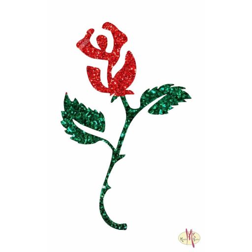 8x5 cm-es Csillámtetoválás sablon -Rózsa 6