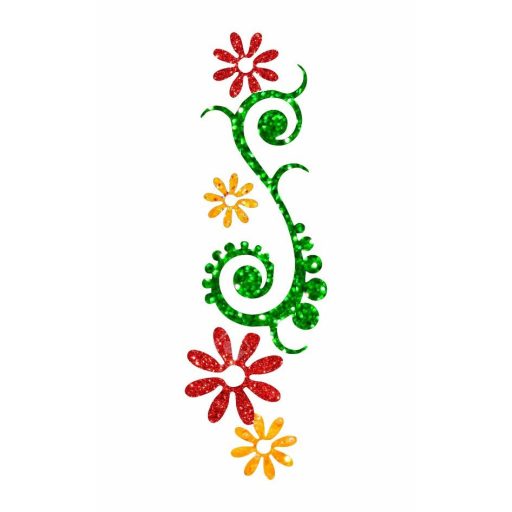 8x5 cm-es Csillámtetoválás sablon - Virág 11