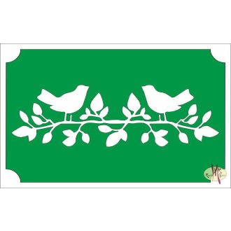 8x5 cm-es Csillámtetoválás sablon - Madárkák faágon 16