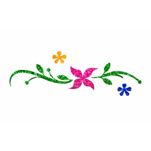 8x5 cm-es Csillámtetoválás sablon - Inda virágokkal 18