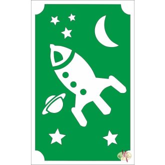 8x5 cm-es Csillámtetoválás sablon - Űrhajó 19
