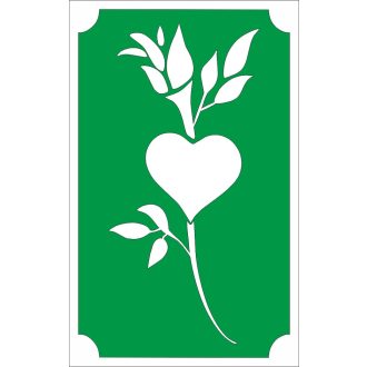 8x5 cm-es Csillámtetoválás sablon - Szív virág 28