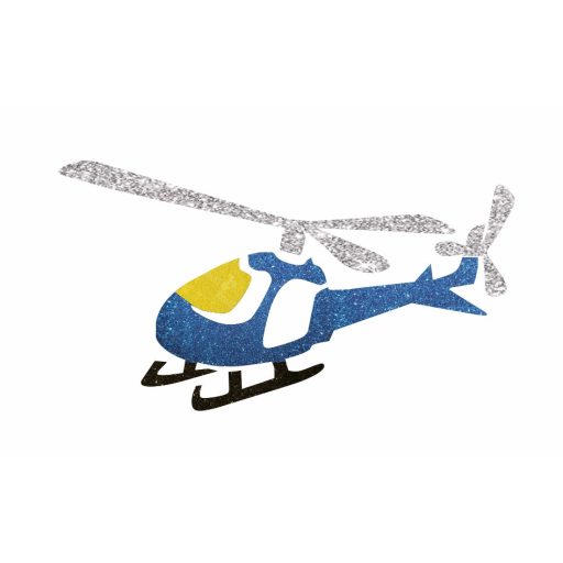8x5 cm-es Csillámtetoválás sablon - Helikopter 34