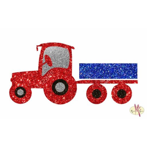 8x5 cm-es Csillámtetoválás sablon - Traktor 37